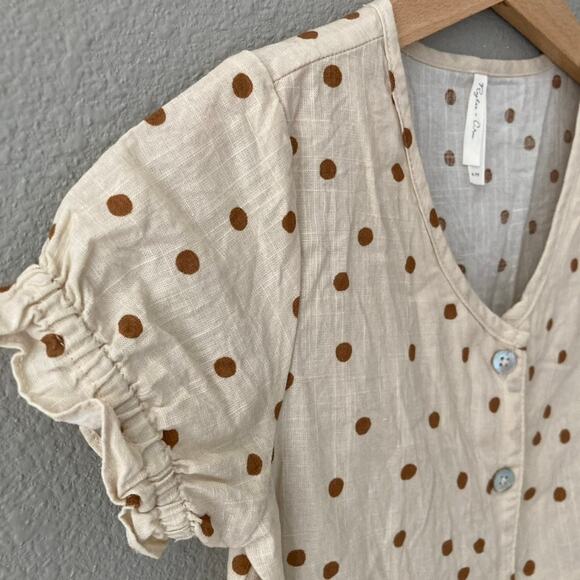 Rylee + Cru Polka Dot Dress - Cream Brown - 6/7 - Picture 4 of 6